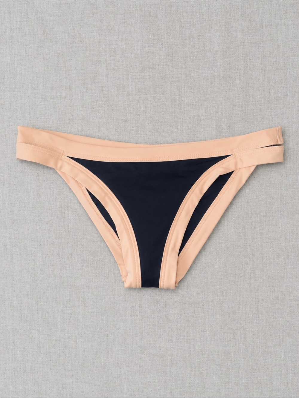 L*SPACE Navy and Beige Trim Two-Piece Bikini - Picture 4 of 7